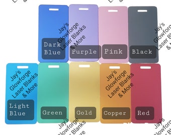 Luggage Tags, Anodized Aluminum Tags, Metal Tags, Travel Essentials, Vacation Must-Have, Laser Blanks, ID Tag, USA Made Metal Tags