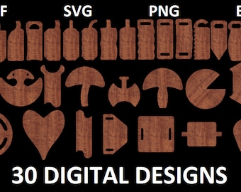 Pacchetto da 30 file DXF/SVG per taglieri/taglieri per salumi/taglieri per formaggi, taglio laser/router CNC.