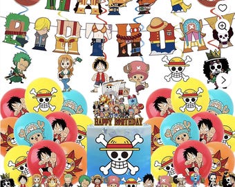 5pcs One Piece Foil Balloon Set Party Supplies Birthday Decoration