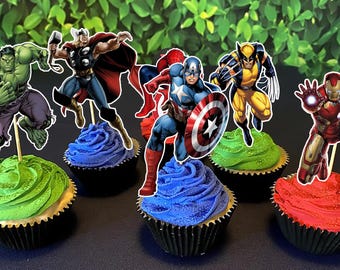Adornos digitales para cupcakes de los Vengadores