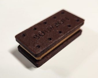 Deslizador antiestrés con forma de galleta Bourbon: Impreso en 3D para aliviar el estrés