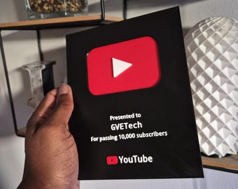 Personalisierte YouTube Play Button Plakette