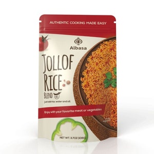 Jollof Rice Seasoning Mild, 3.7oz. Complete with 100% Tomato. No Preservatives. No Fillers