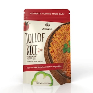 Jollof Rice Seasoning Mild, 11.7oz. Complete with 100% Tomato. No Preservatives. No Fillers