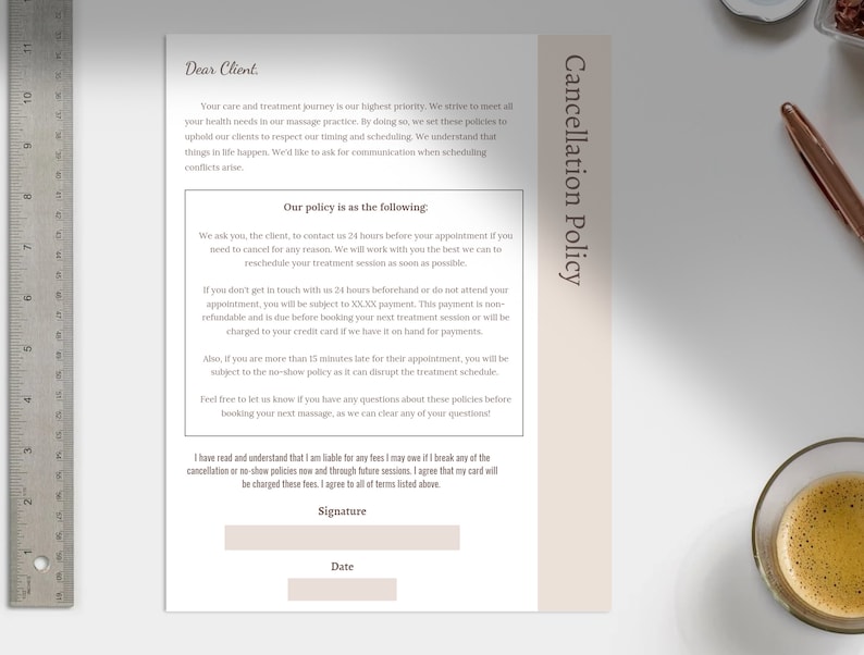 Image 1 for Massage Cancellation Policy Template