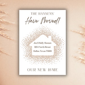 New Address Announcement Card, We've Moved Announcement, EDITABLE Digital Download Card Template- Trendy, cute and customizable