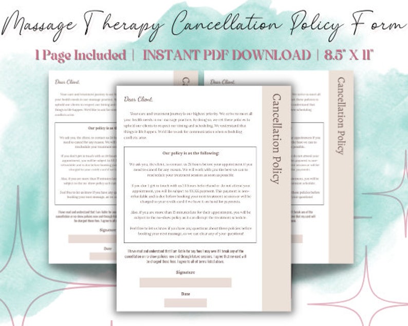 Image 1 for Massage Cancellation Policy Template