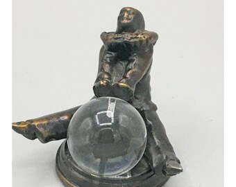 Belle Époque ÉMILE BRUCHON Bronze Collection Pierrot/Arlequin Française #1
