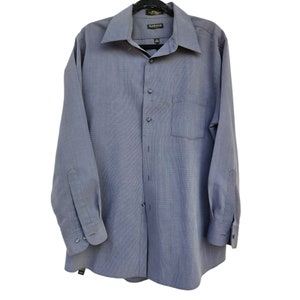 Van Heusen Blue Grey Dress Shirt 16 Neck x 32/33 Sleeve like new