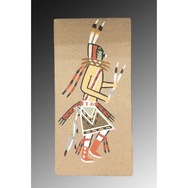 Navajo Sand Painting 12 Inches Signed Billy J Castillo #3