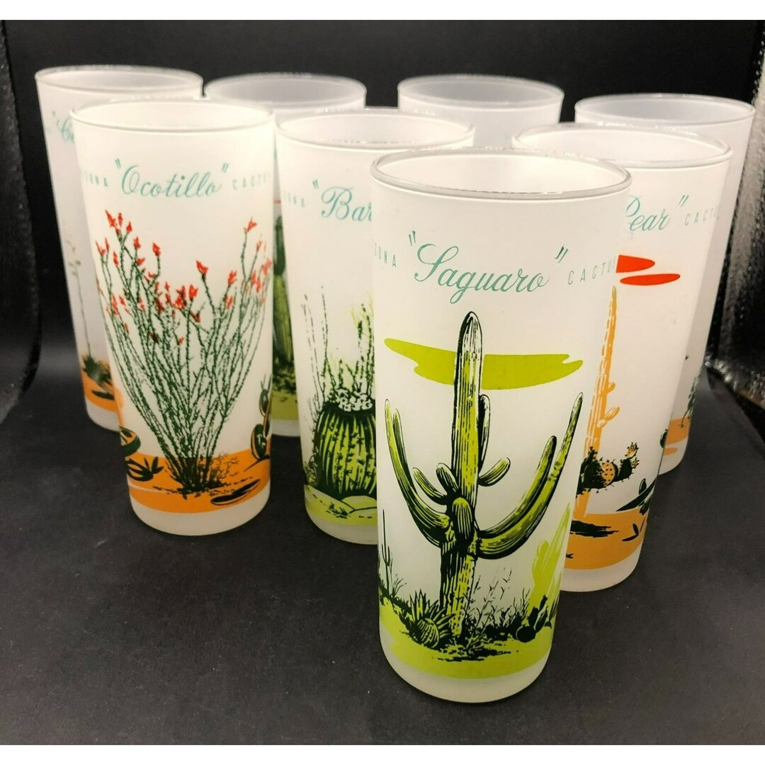 Set of 8 Blakely Vintage Frosted Tumbler Highball Glass Etsy