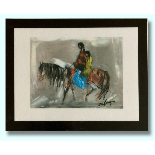 DeGrazia -A RIDE HOME  VTG Scottsdale Laminating, Inc Wall Plaque 7" x 5.5"