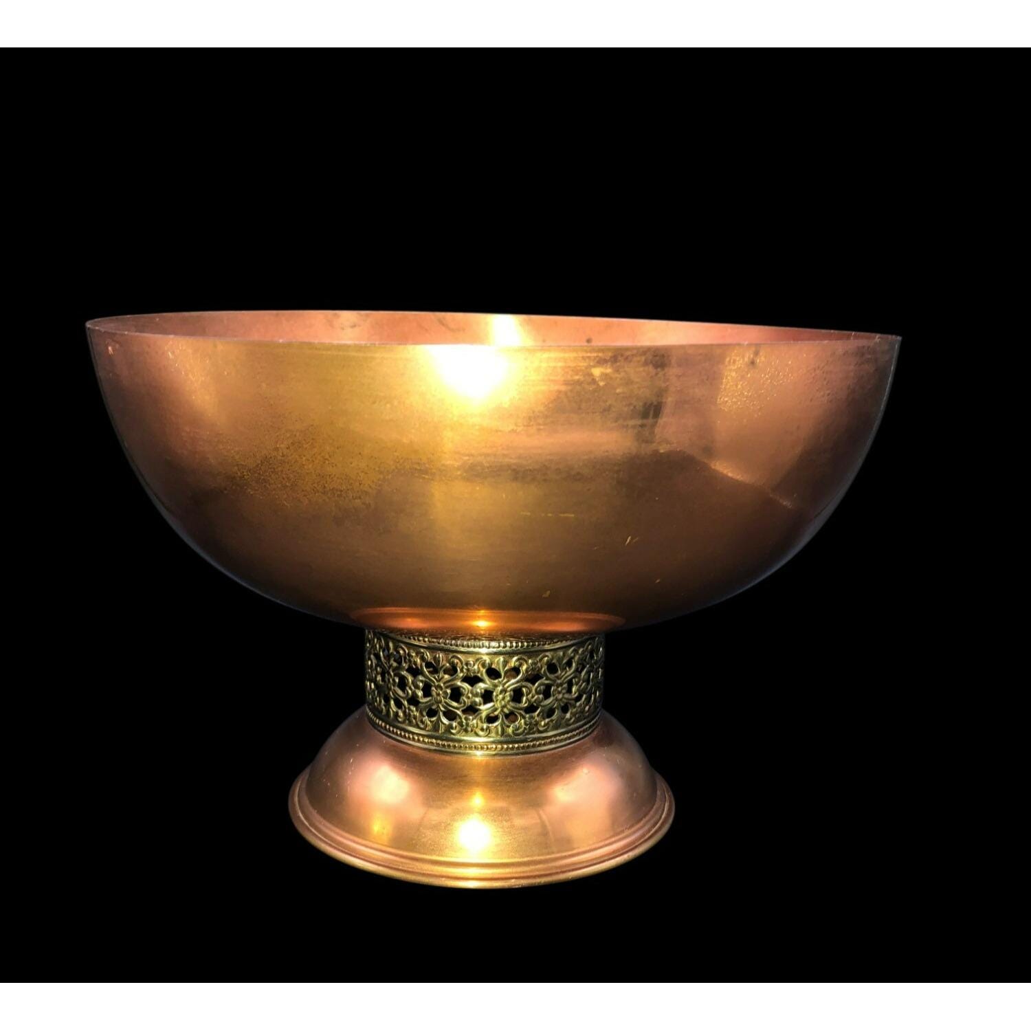 GooD様 Handcrafted Copper & Brass Pedestal Bowl 8