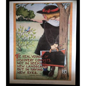 Mary Engelbreit Print &quot;The Real Voyage of Discovery....&quot; poster 20&quot; x 15&quot; Unframed New in package 1991 Whimsy, Child, Juvenile