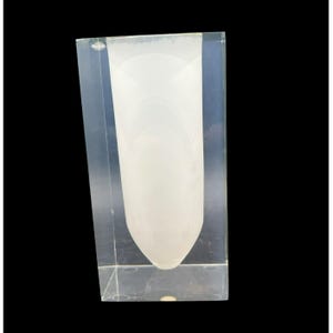 VTG Jonathan Adler Clerar and White Bel Air Test Tube Vase Lucite Acrylic Modern Style Designer 5.5 in
