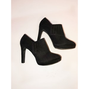 IMPO Stretch Suede Booties Black High Heels Size 8.5M Women’s