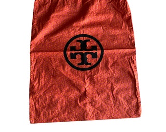 Tory Burch Dust Bag Red Orange Pink Drawstring Cotton Purse Shoes 17 in x 22 in