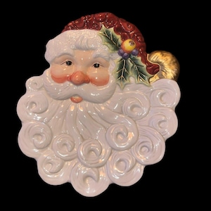 Fitz and Floyd Santa Claus Decorative Plate Tray Candy Dish St. Nick 9.5 x 9 in Fitz and Floyd Essentials