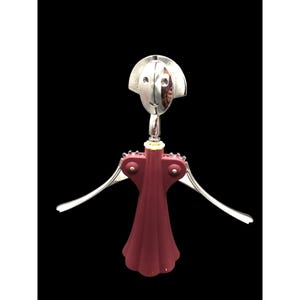 Iconic Italian Alessi &quot;Anna G&quot; Corkscrew Wine Bottle Opener By Alessandro Mendini 1994 Red & Chrome Finish Woman Shape