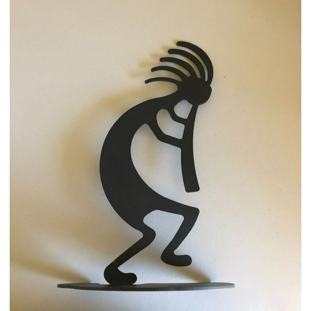 Large Black Iron Kokopelli Sculpture Free Standing 20 in Tall Etsy