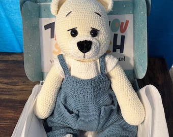 Bear Amigurumi Stuffed Animal Toy, Big Bear Stuffed Animal, Baby Bear Toy, Crochet Stuffed Bear, Crochet Amigurumi Bear