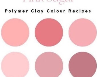 Pink Sugar Color Recipes, Polymer Clay Color Mixing, Premo Clay Color Recipe, Valentines Clay Colors, Soft Pinks, Blush, Tea Rose, Baby Pink