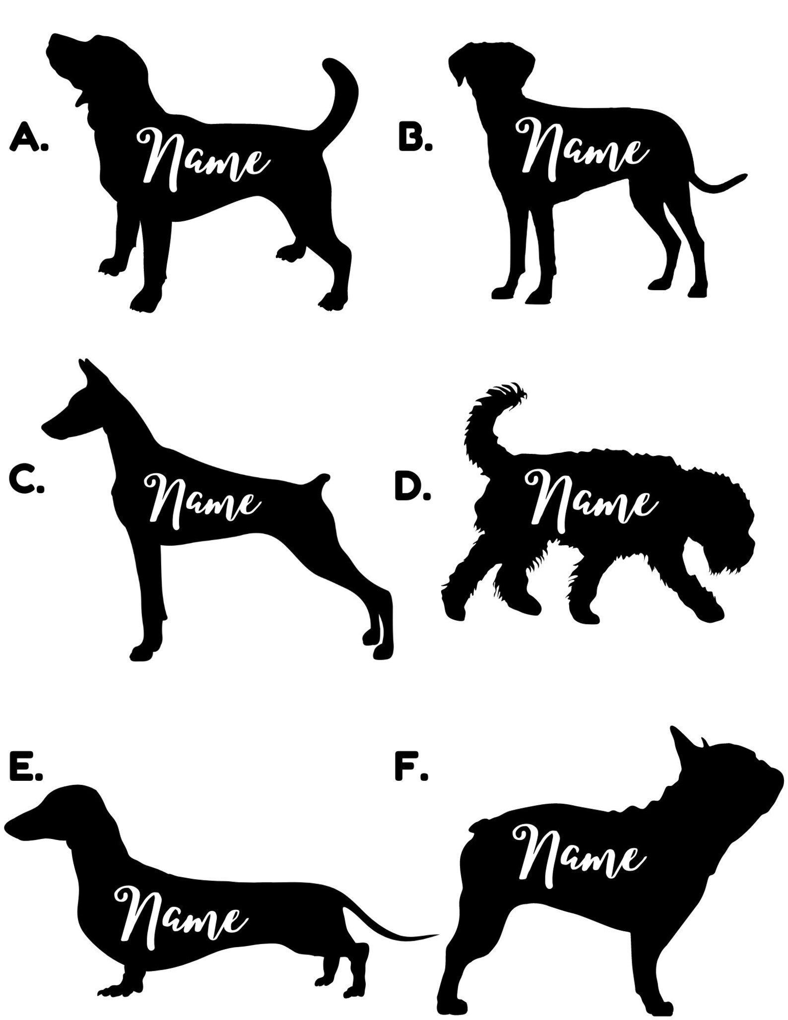 Custom Dog Decal With Name Sticker for Etsy