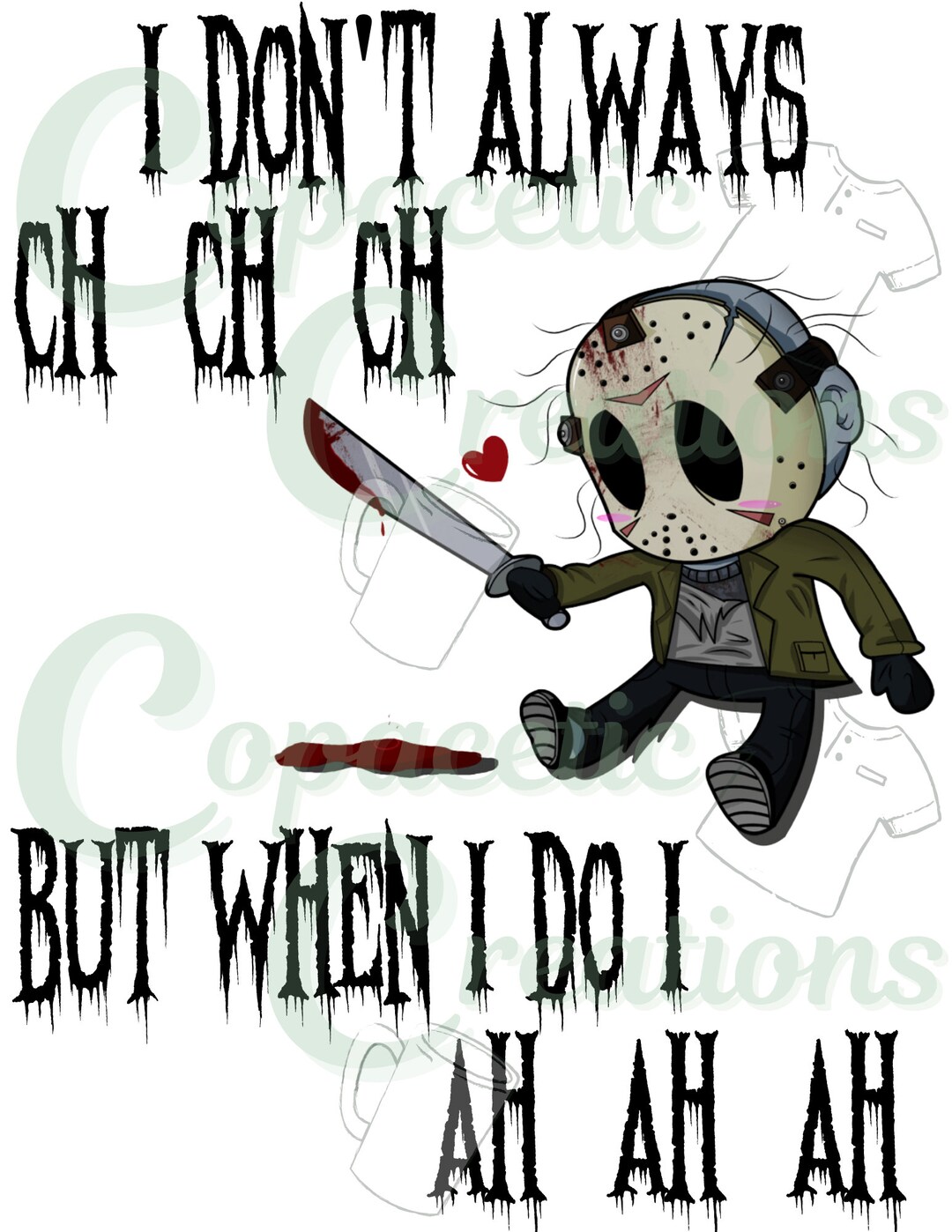 Friday The 13th Music Ch Ch Ch Friday the 13th Ch Ch Ch Ah Ah Ah PNG - Etsy