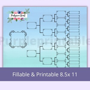 Pedigree Chart1 03/Family Tree Chart PRINTABLE AND FILLABE/Family Tree/digital download