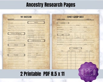 Ancestor Profile Page Pack Printable digital Download - Etsy