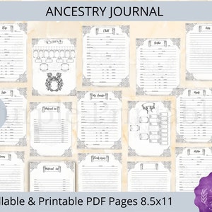 Family History Journal/ Genealogy notebook, ancestry Planner, worksheet Bundle,Family Worksheets, Printable PDF