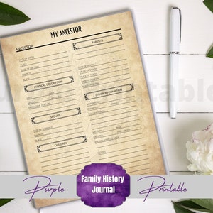 Family History Pages | Genealogy Sheets | Worksheets | Printable ...