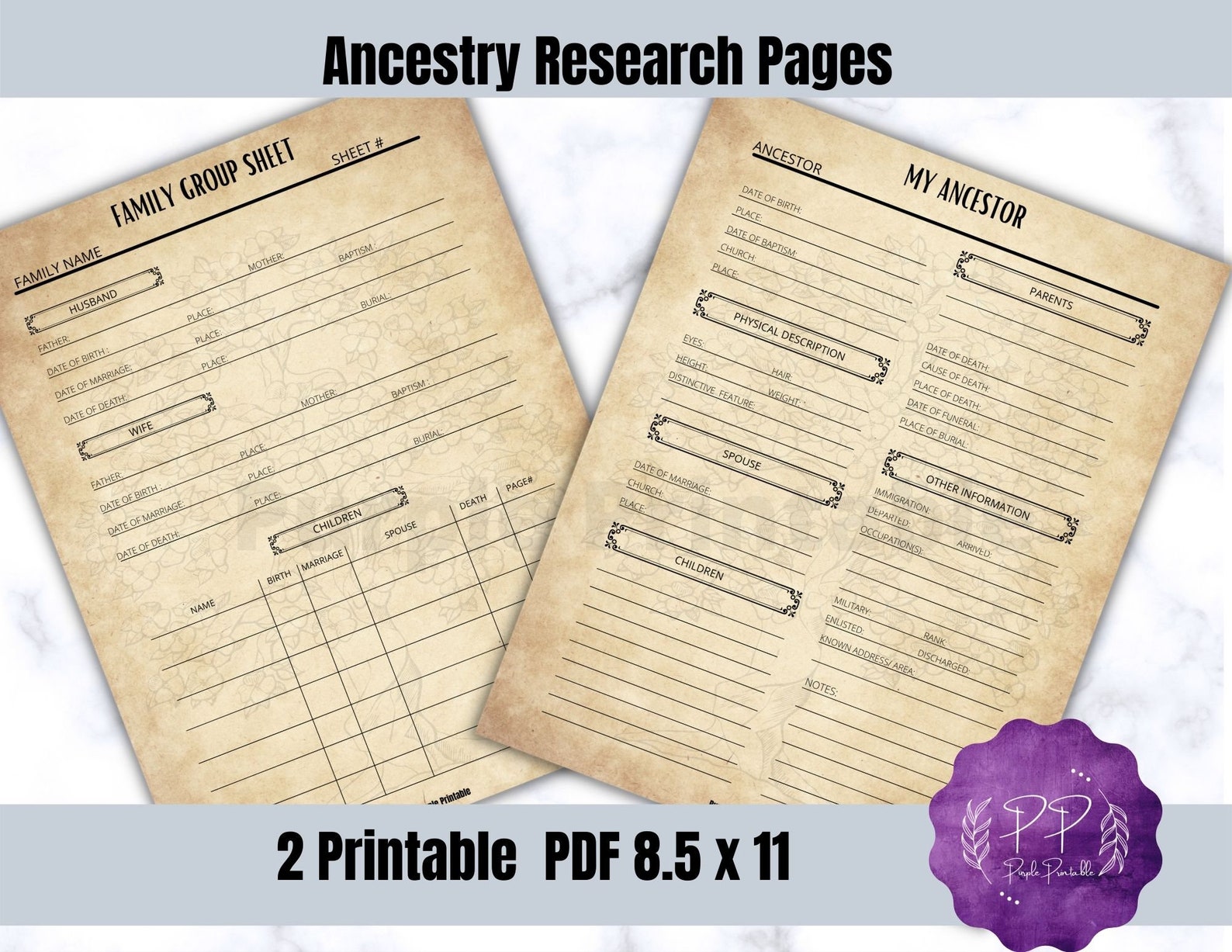 Family History Pages | Genealogy Sheets | Worksheets | Printable ...