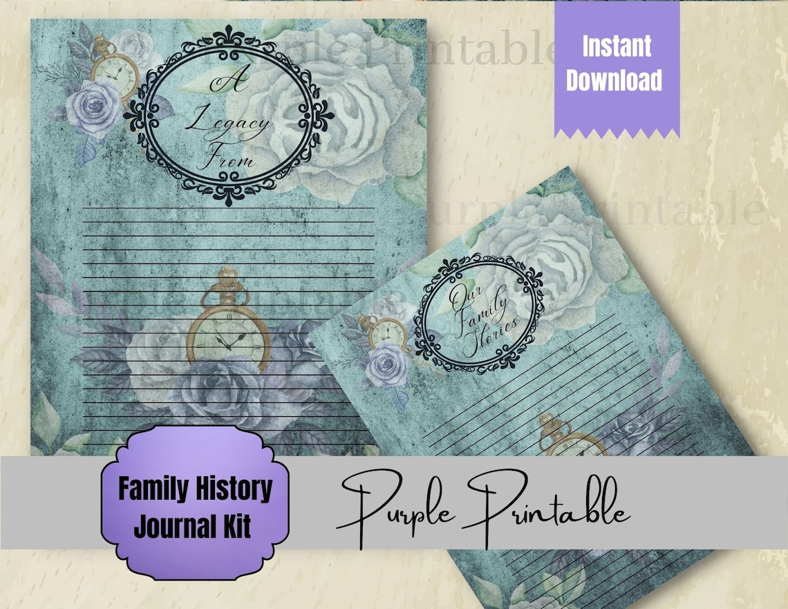 Family History Kit Junk Journal Family Tree Book Etsy