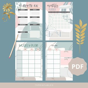 Daily to-do plan | Weekly plan | Monthly plan | PDF | A4 | BONUS: Free 7 Day Plan | 4 +1 pages