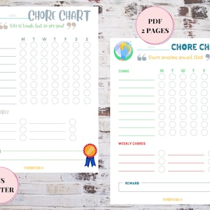 Tabla de tareas / Lista de tareas / Tabla de tareas domésticas / Carta de EE. UU. / Pdf / Descarga instantánea / Lista de verificación de trabajo / Plantilla de tareas / Lista de tareas diarias