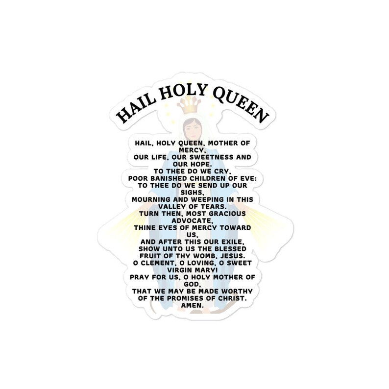Hail Holy Queen Prayer Sticker - Etsy