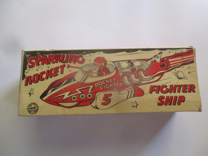 1951 Marx Rocket Fighter Wind up Space Toy in Box Etsy