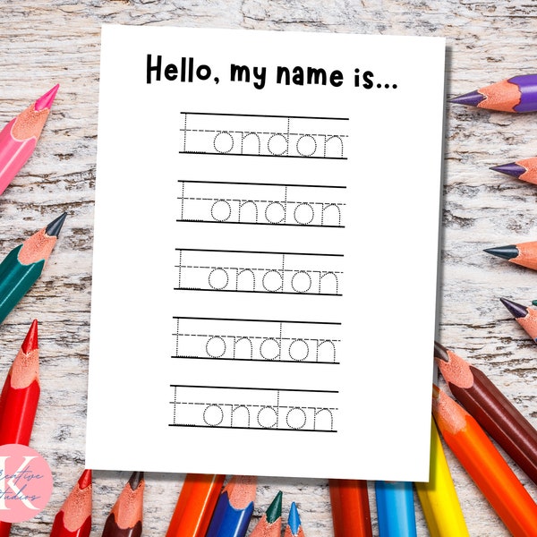 Name Tracing Worksheet for Preschoolers - Etsy