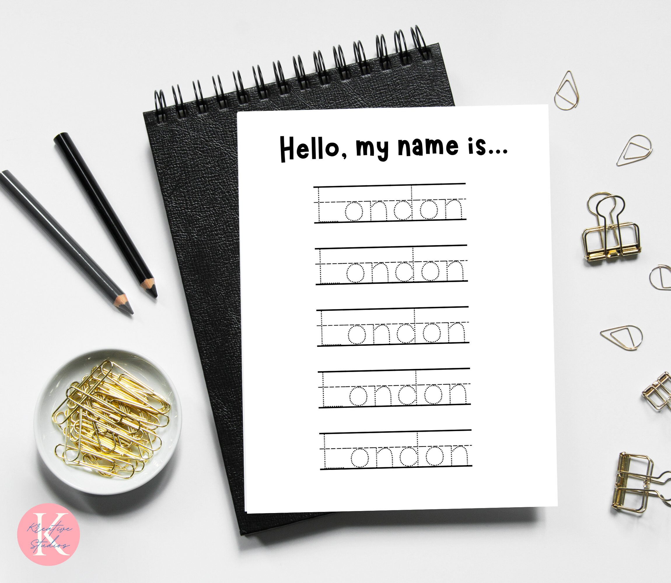 Custom Name Tracing Printable PDF Worksheet for Preschoolers and
