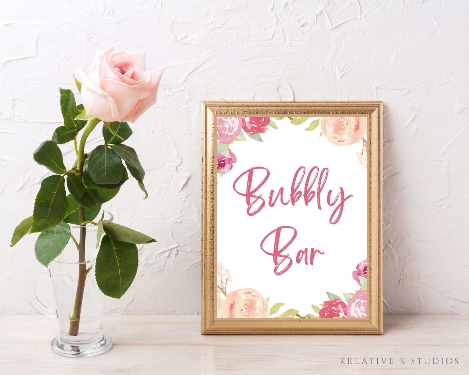 Printable Bubbly Bar Sign, Instant Download Bubbly Bar Sign, Pink ...