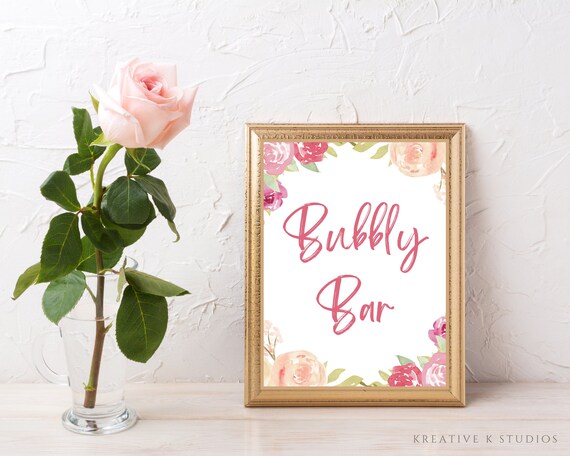 Printable Bubbly Bar Sign Instant Download Bubbly Bar Sign | Etsy