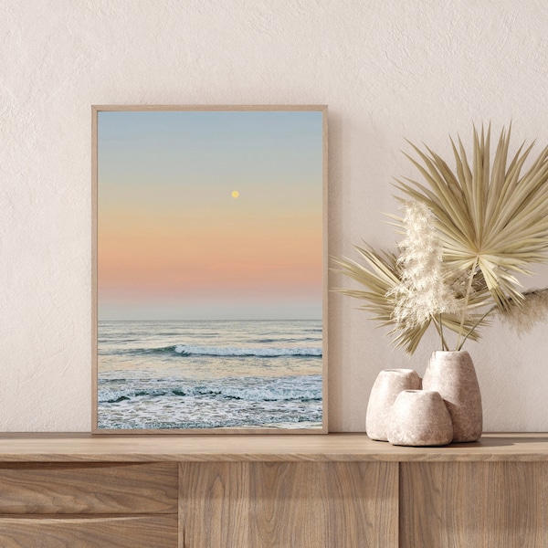 Calming Ocean Print, Ocean Wall Art, Large Wall Art, Beach Wall Art, Coastal Photography, Pastel Sunrise, Ocean Print, Coastal Wall Art