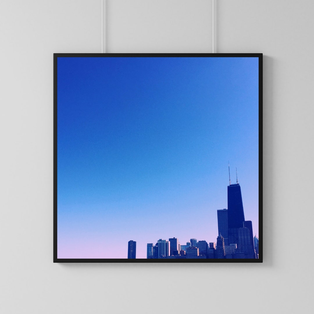 Chicago Skyline Wall Art Chicago Print Chicago Colorful Etsy