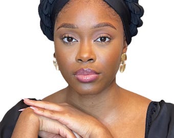 ROLLS – Pañuelo para la cabeza preenrollado y retorcido hecho a mano para un estilo sin esfuerzo