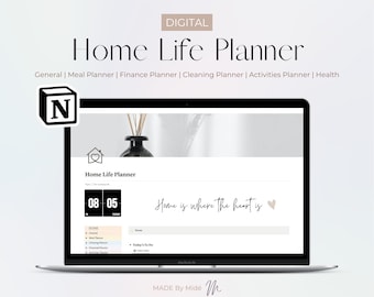 Digital Home Management Planner | Household Planner Life Planner | Home Life Planner | Life Organiser | Cleaning Planner | Notion Template