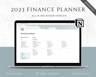 Notion Digital Finance Planner Template 2023 | Monthly Budget | Income Tracker | Bills Tracker | Expense Tracker | Budget Planner