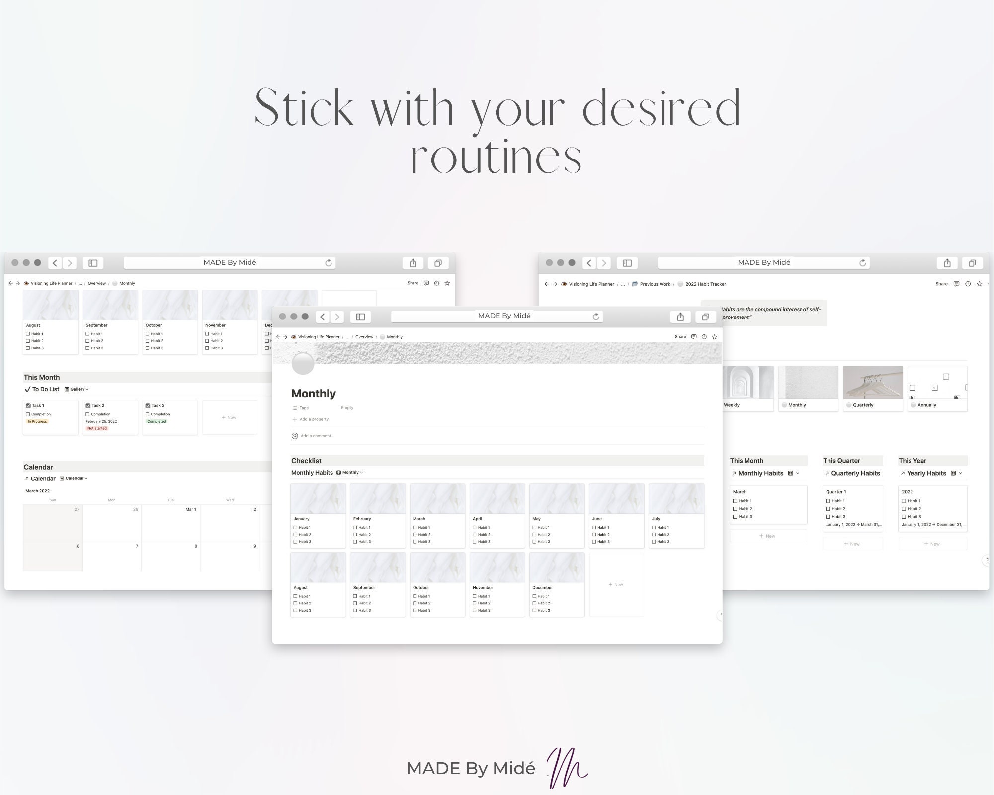 Digital Habit Tracker | Notion Template | Daily Weekly Monthly Habit ...
