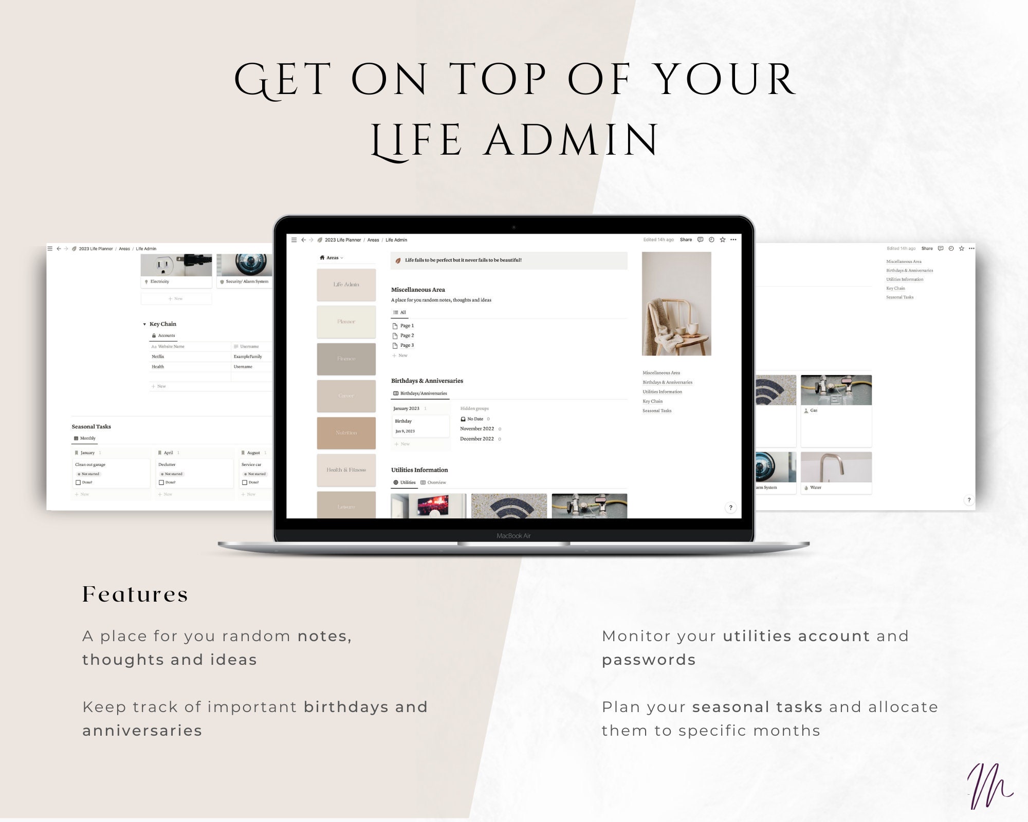Notion Template Life Planner 2023 All in One Template Notion Dashboard ...