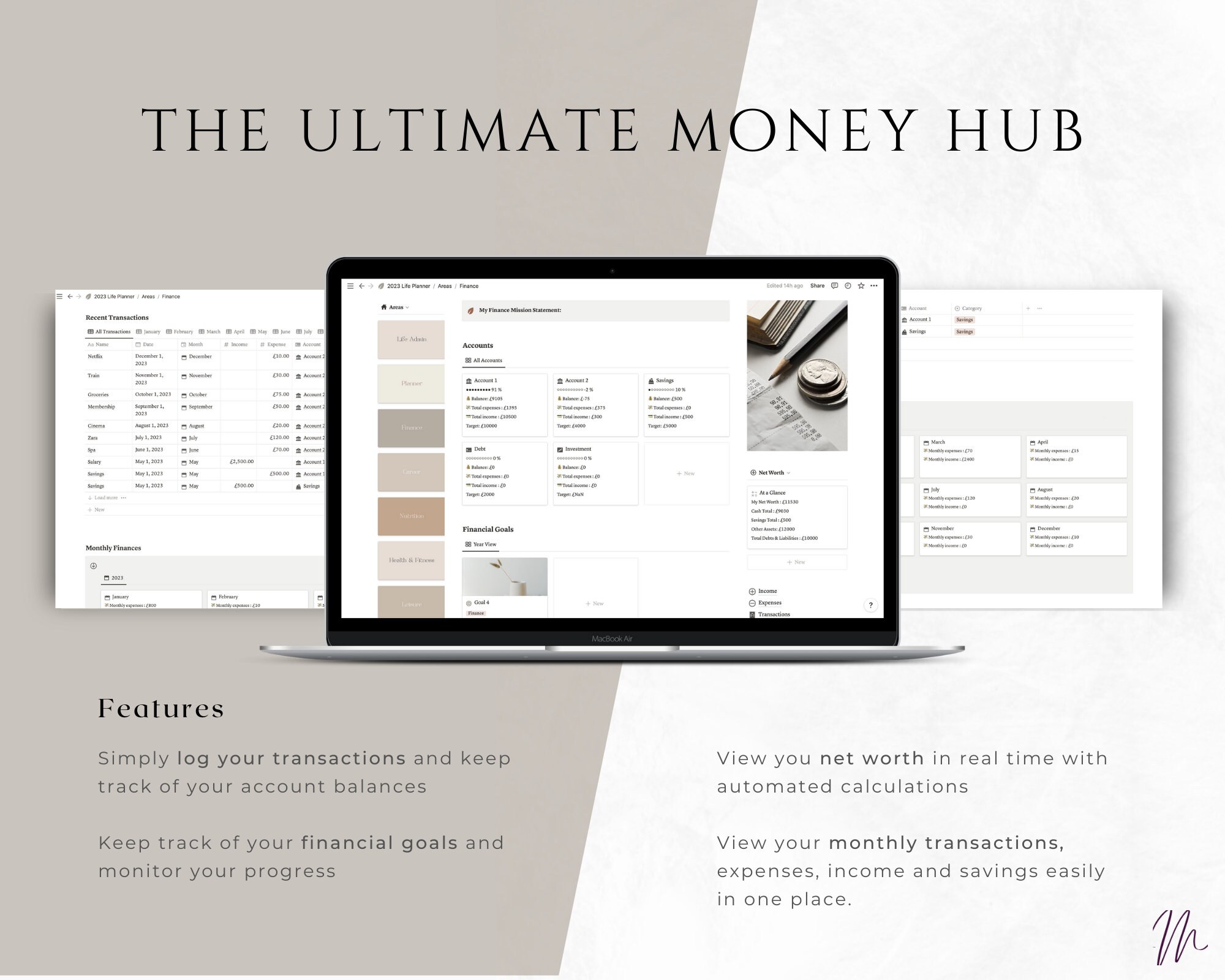 Notion Template Life Planner 2023 All in One Template Notion Dashboard ...